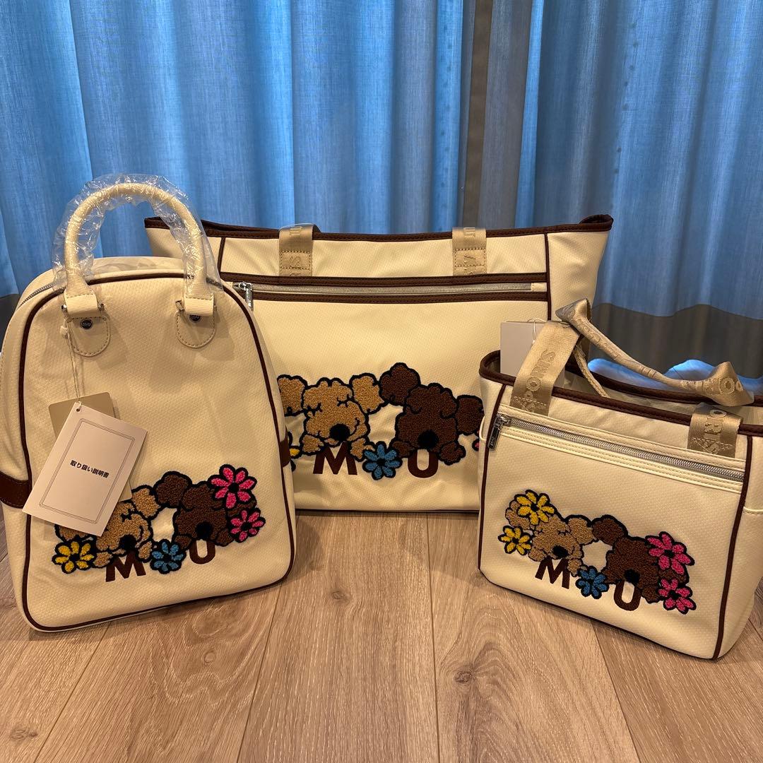 ★2025秋冬新品未使用★MU SPORTS サガラ刺繍ゴルフバッグ 3点セット