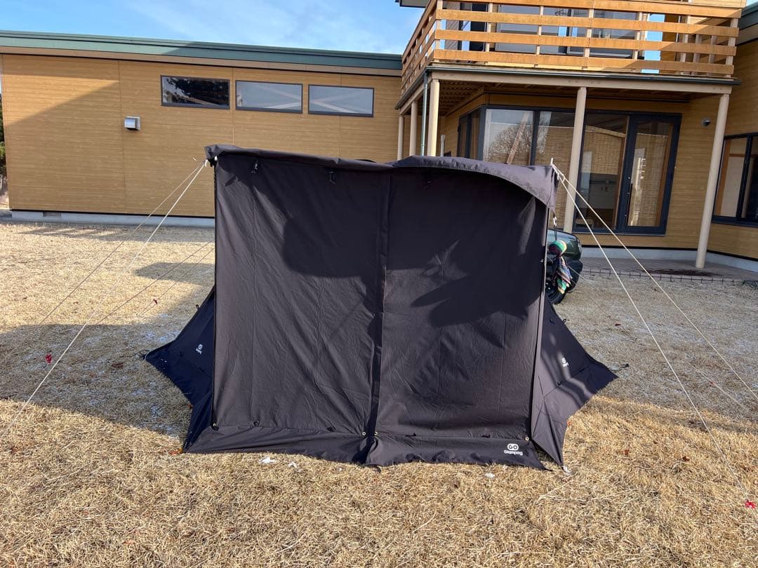 G.Gパップテント2.0ブラック 前幕二股ポール グランドシートセット