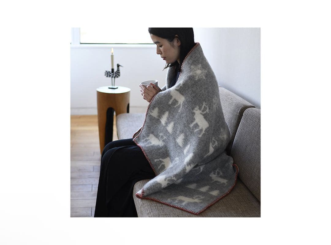 KLIPPAN クリッパン ウールハーフブランケット ワイルダネス グレー