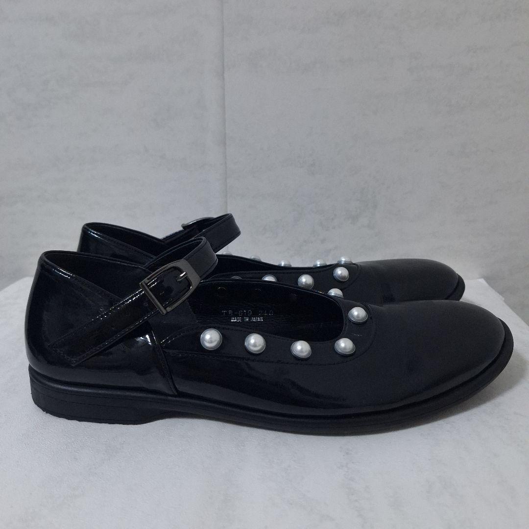 トーキョーボッパー パール メリージェーン フラットパンプス 黒 送