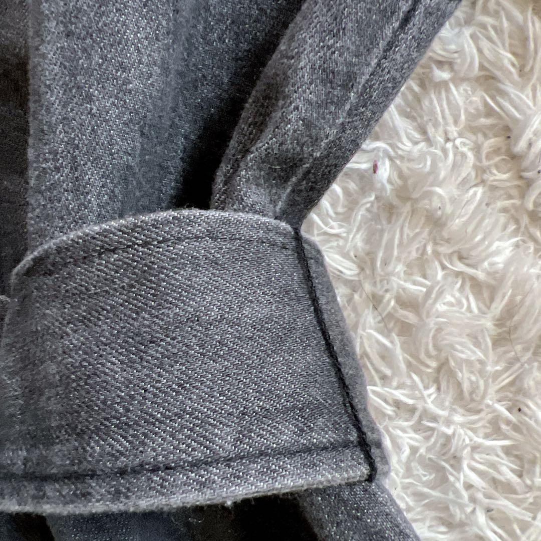 【Diagram】デニムシャツワンピース　レース襟　ベルト　前開き