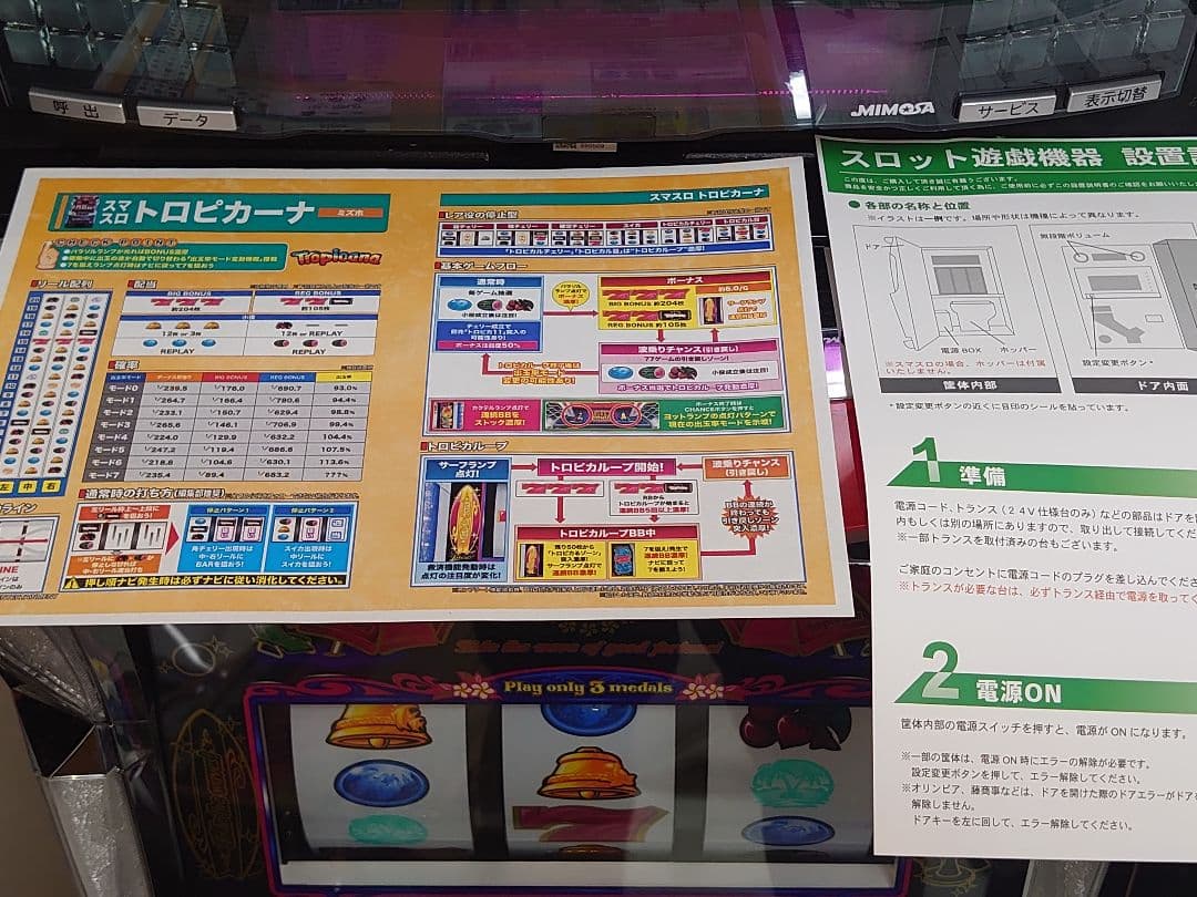 【綺麗な筐体】パチスロ実機・スマスロトロピカーナ（沖ドキDUOのパネルに交換済）