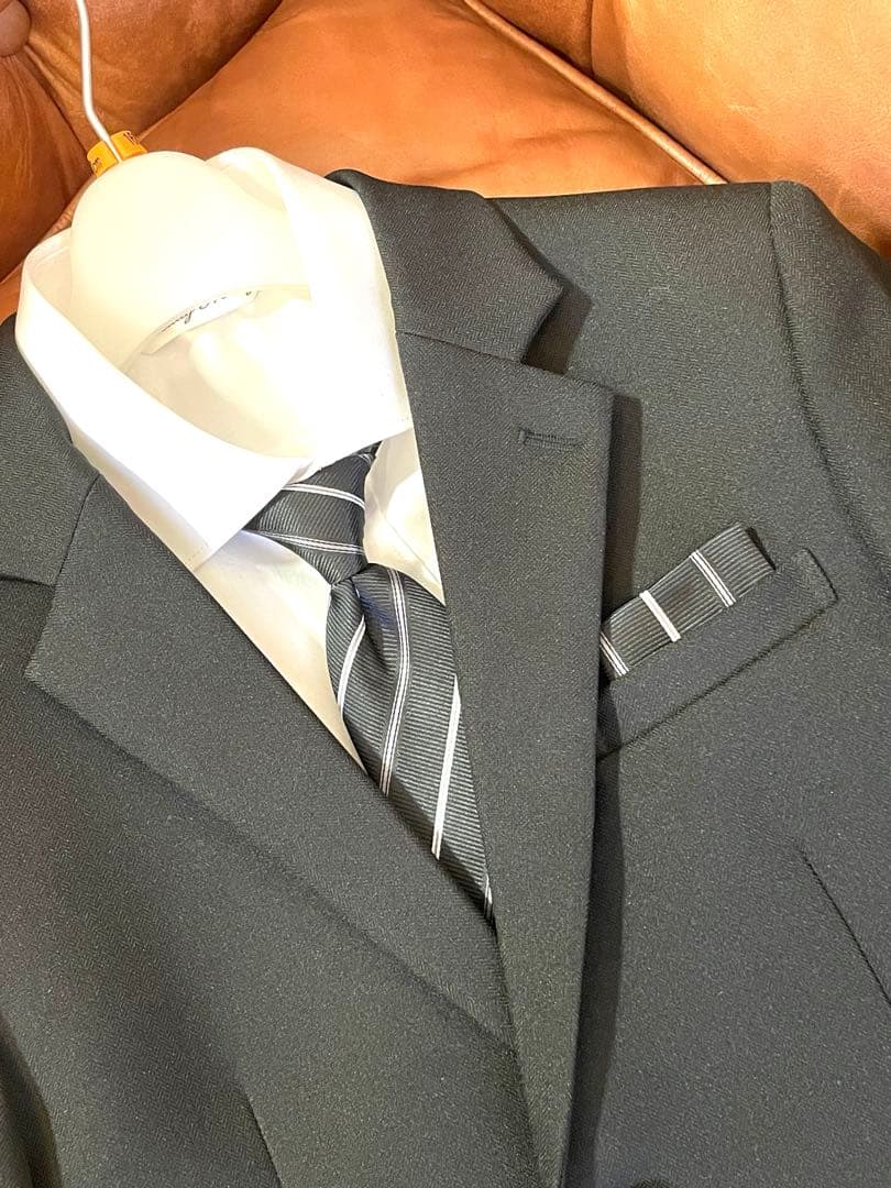 フォーマルスーツ７点セット 160cm 男の子 シャツ　ネクタイ 黒 卒業式