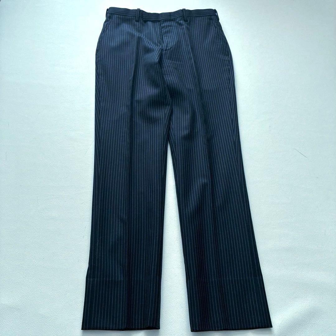 【美品】バーバリーブラックレーベル 3ピース スーツ 36R ストライプ 紺