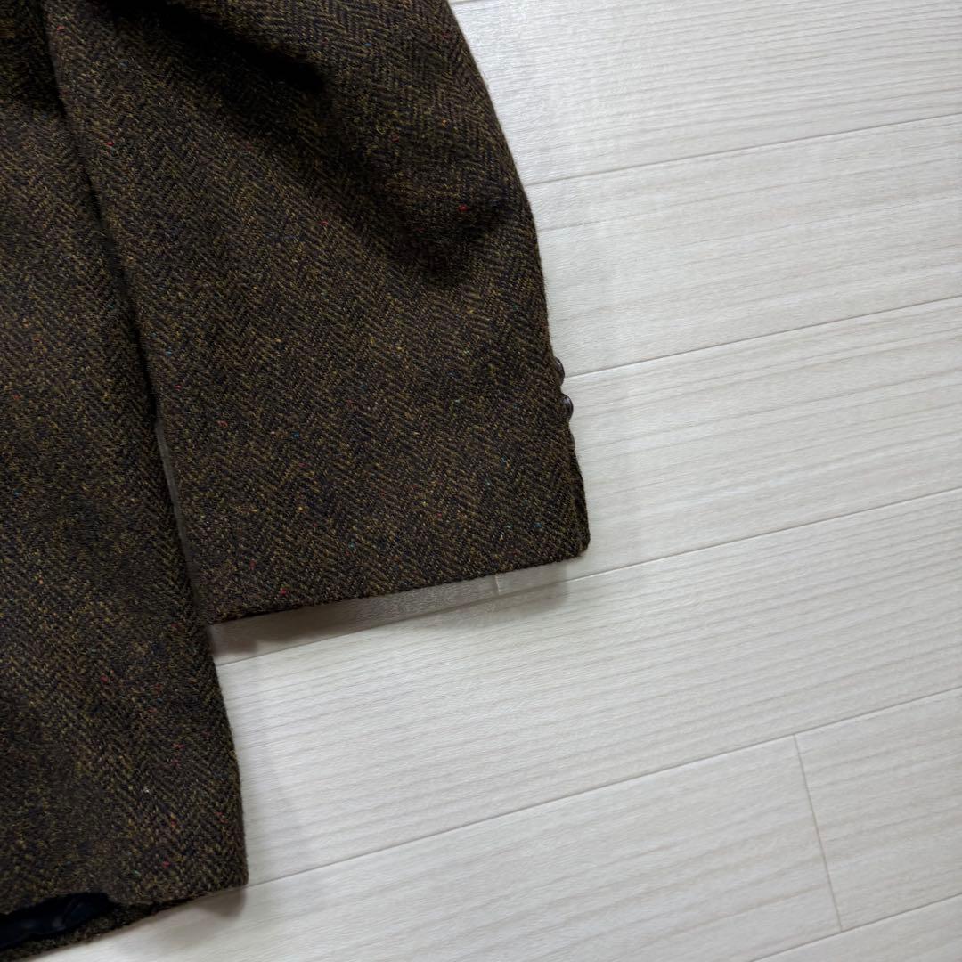 極美品 ハリスツイード ヴィンテージ ヘリンボーン ツイード 胡桃ボタン XL