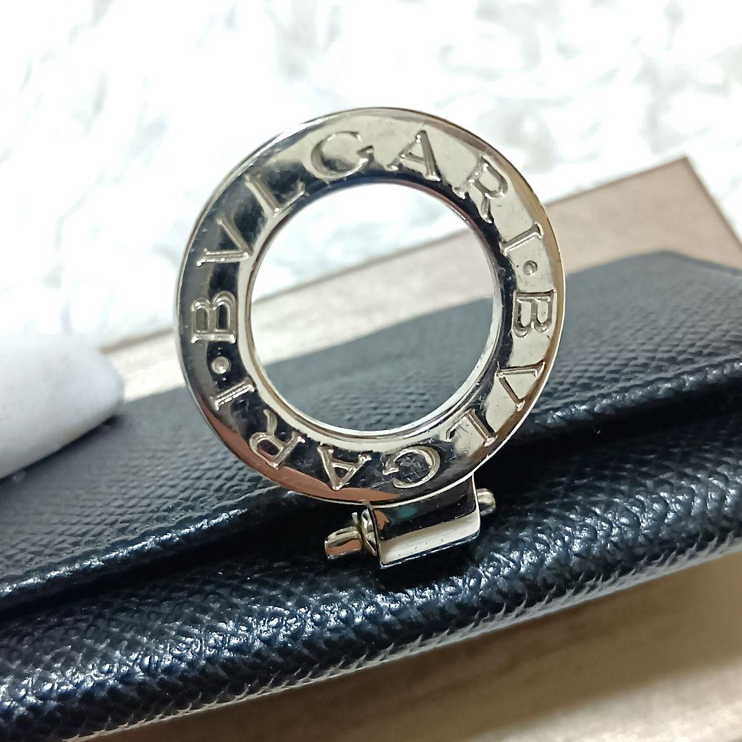 美品　ブルガリ　ケース　小銭入れ　ロゴクリップ　ブラック　レザー　付属品