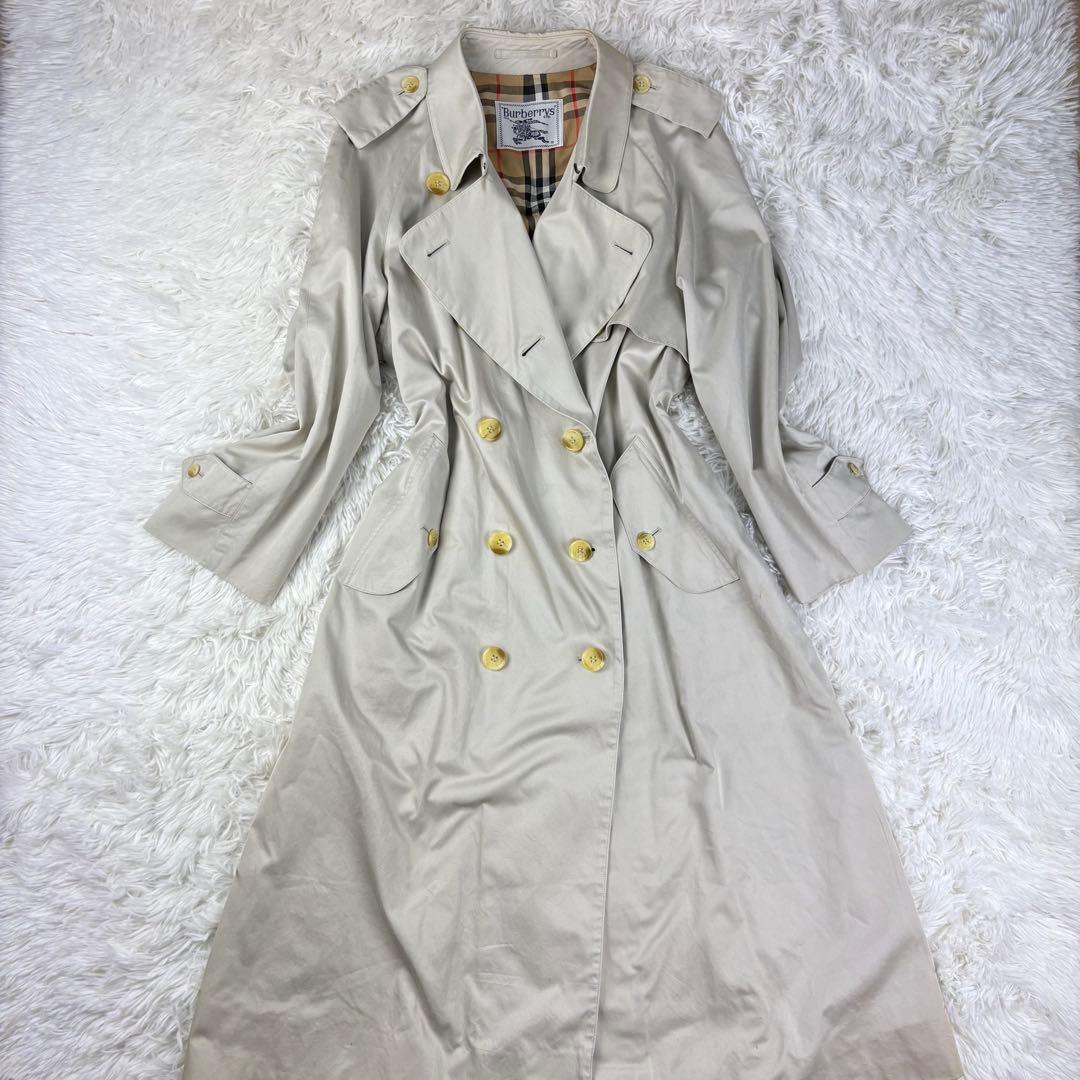 【良品】バーバリー　トレンチコート　白タグ　ベージュ　Mサイズ　着丈117ロング