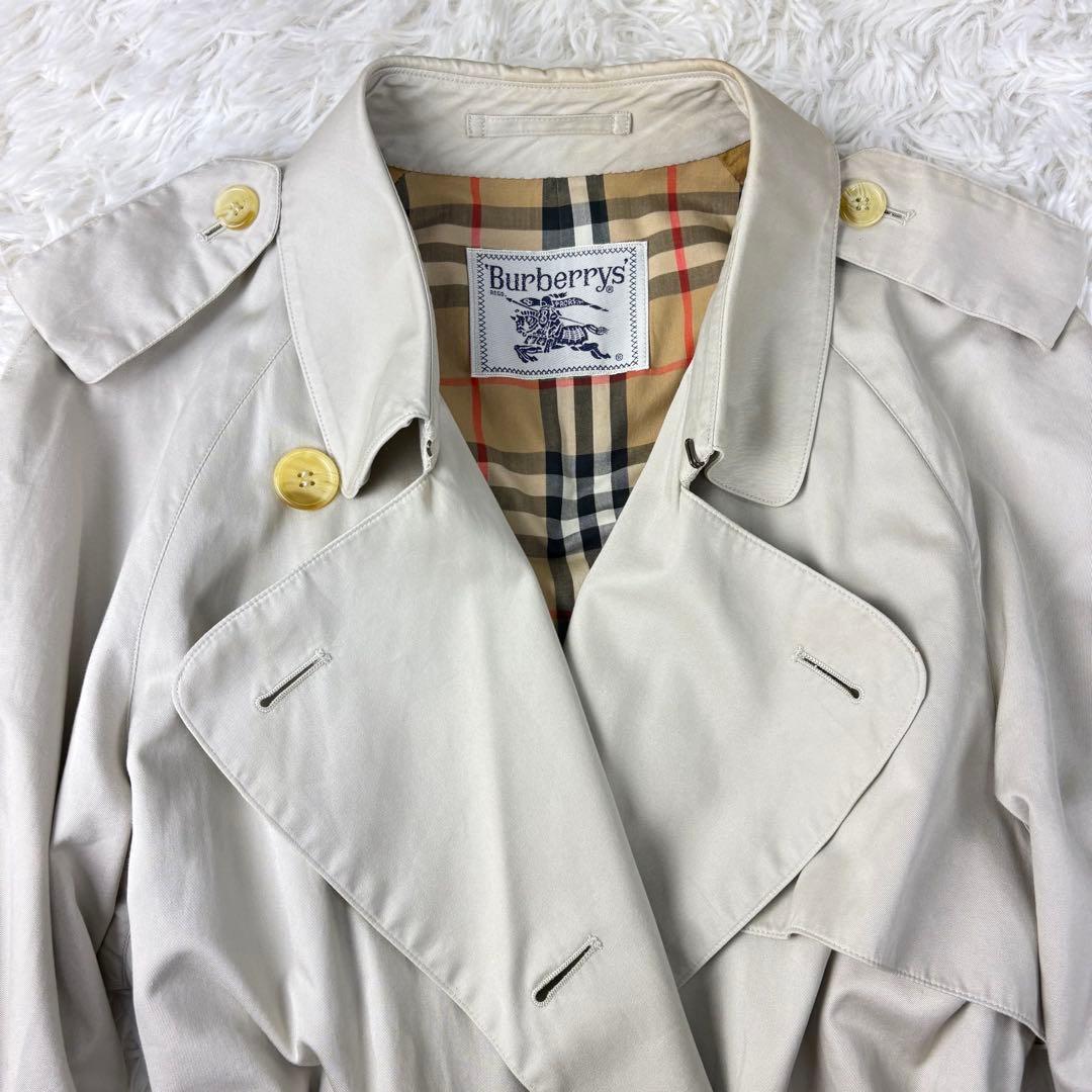 【良品】バーバリー　トレンチコート　白タグ　ベージュ　Mサイズ　着丈117ロング