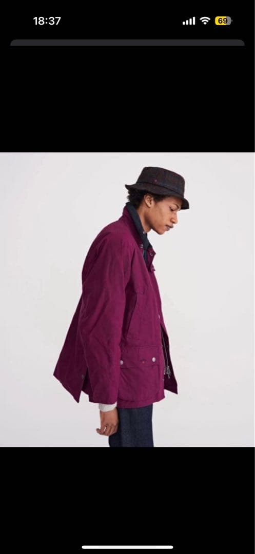 NOAH x Barbour 紫色 カバーオール Lサイズ