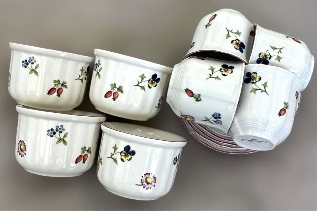 ビレロイ＆ボッホ プチフルール デミタスカップ＆ソーサー／ココット 4セット