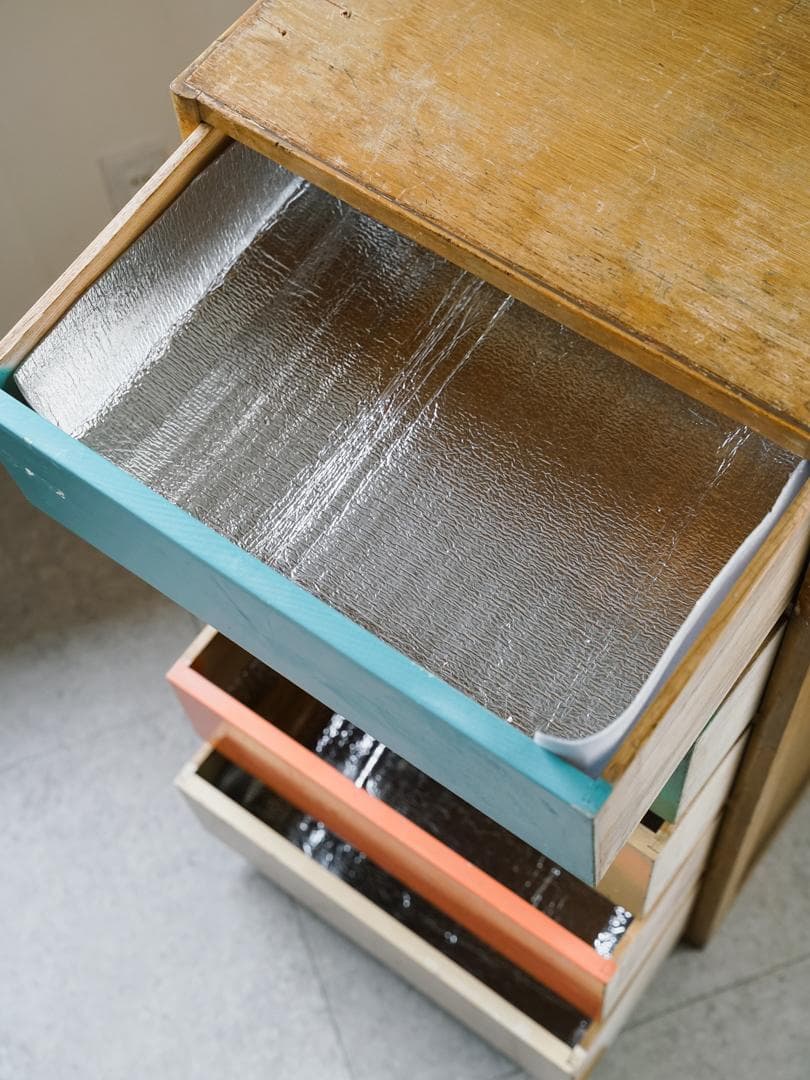 60-70's レトロポップ 古道具 木製 5段チェスト/収納 アンティーク