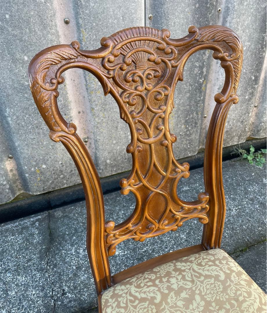 稀少/ビンテージ/フランスベッド/ヨーロピアン/ダイニングチェア/チェア/猫脚