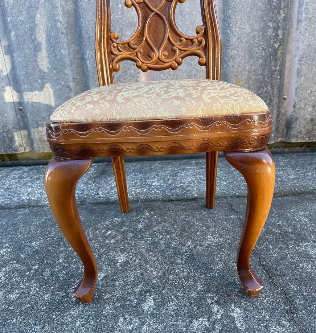 稀少/ビンテージ/フランスベッド/ヨーロピアン/ダイニングチェア/チェア/猫脚