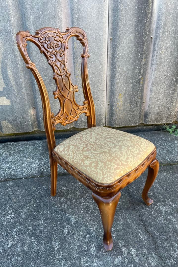 稀少/ビンテージ/フランスベッド/ヨーロピアン/ダイニングチェア/チェア/猫脚