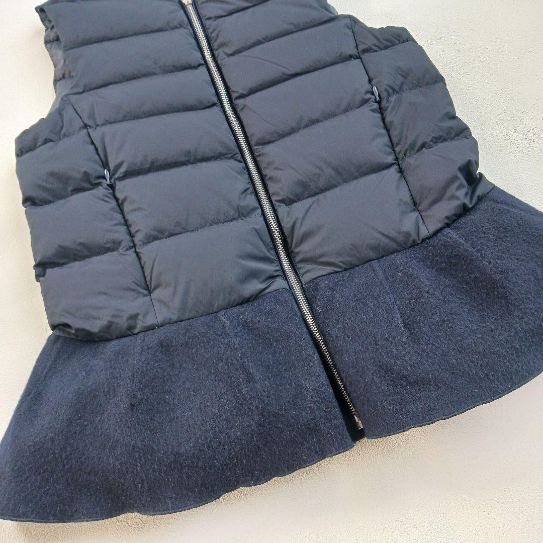 SONO ソーノ ダウンベスト ペプラム ネイビー サイズ1 ヘム