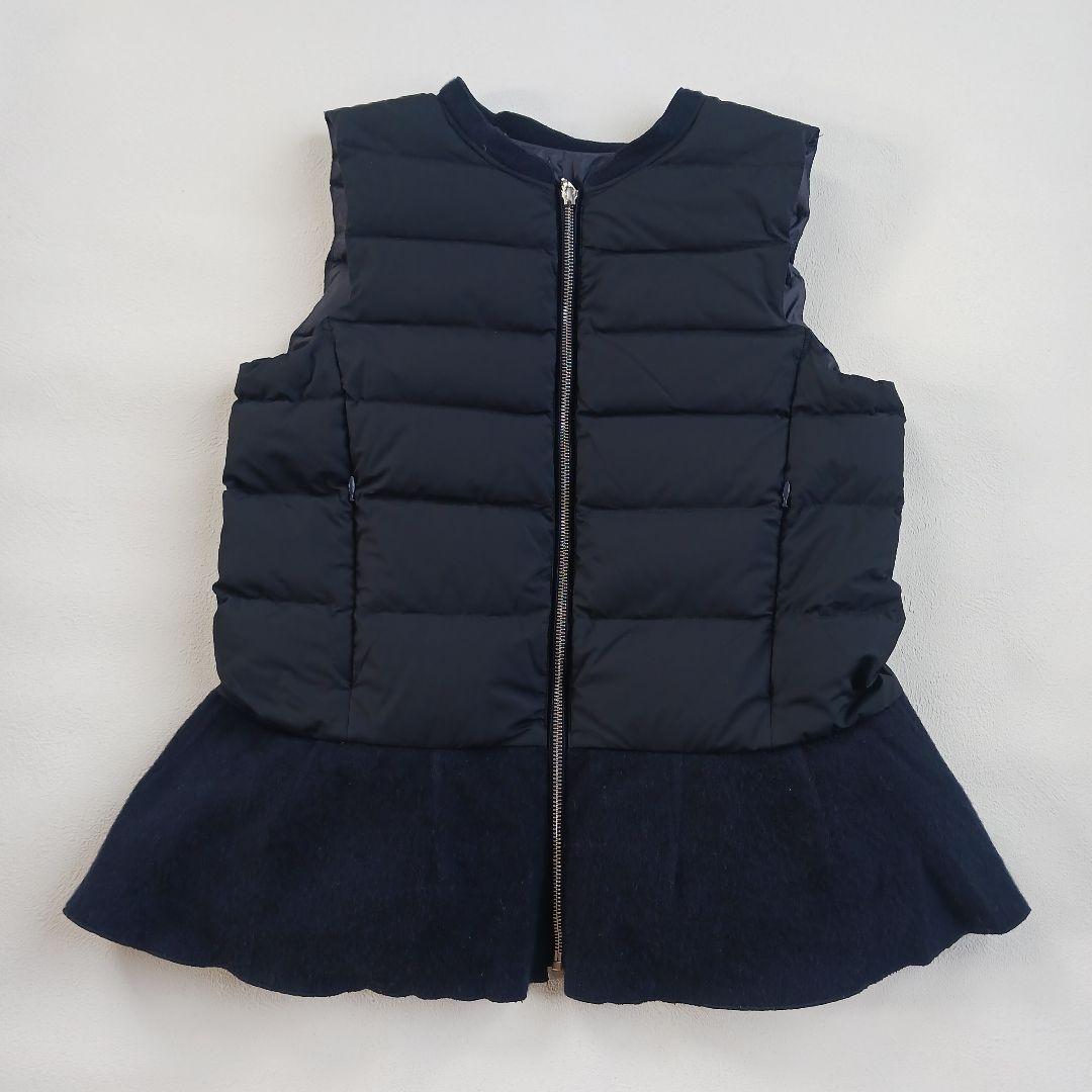 SONO ソーノ ダウンベスト ペプラム ネイビー サイズ1 ヘム
