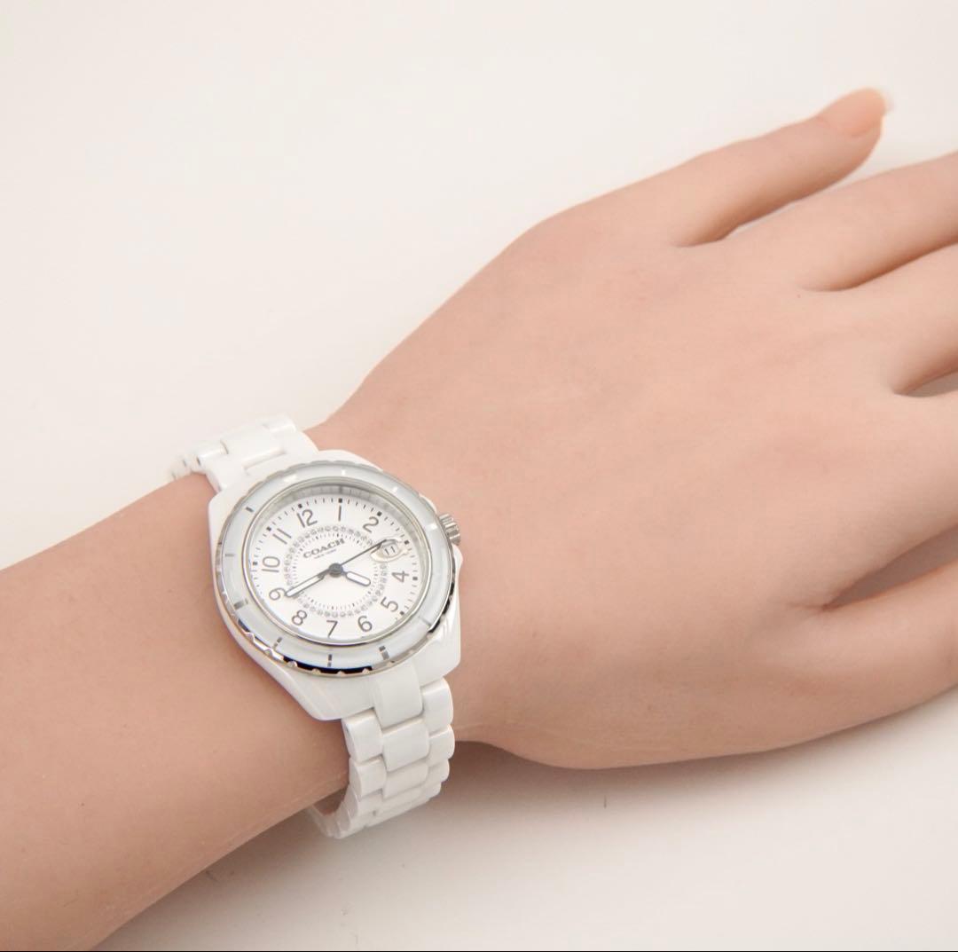 【新品電池•回路検査済】COACH　コーチ　腕時計　セラミックベルト レディース