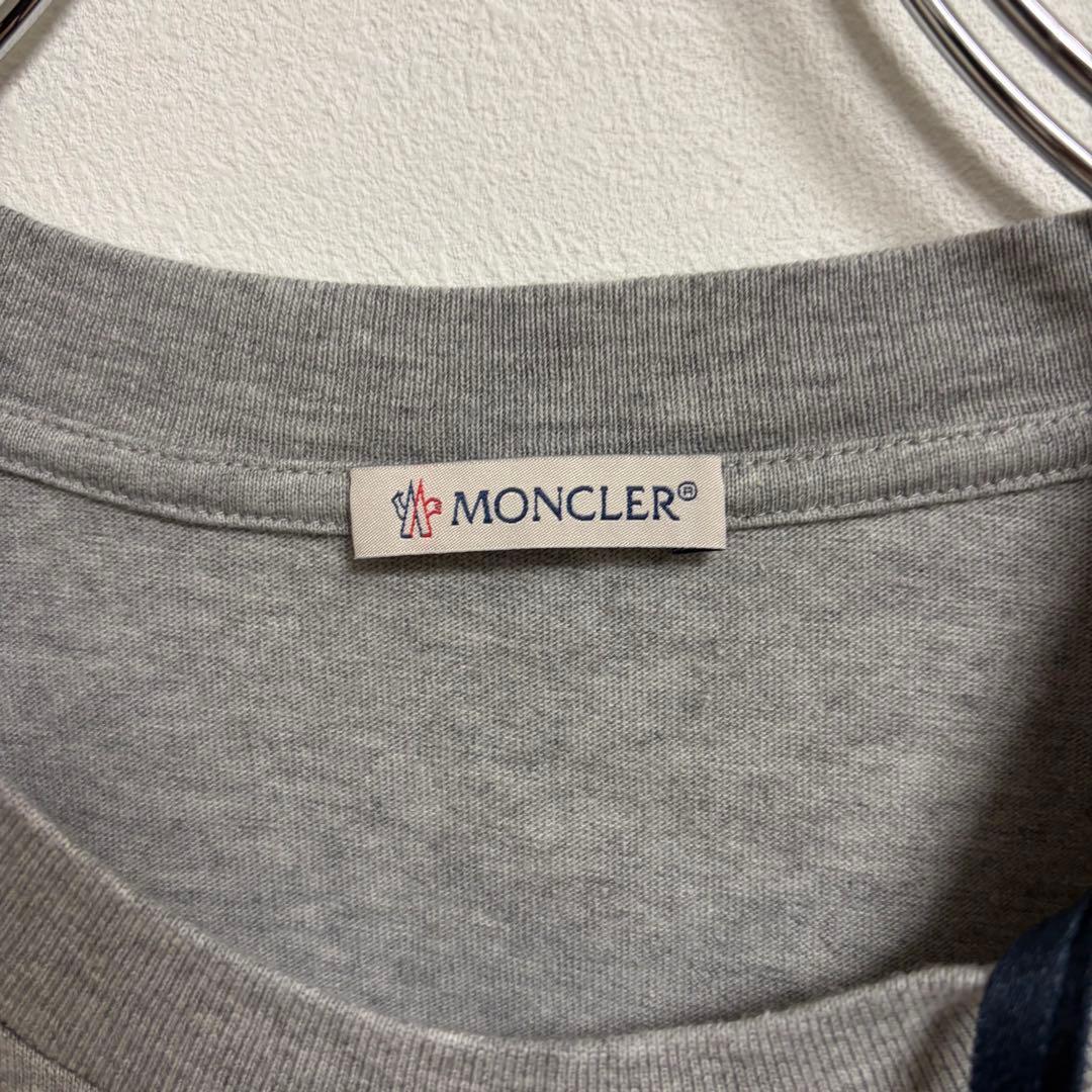 【タグ付き未使用級】モンクレール グレー Tシャツ メンズ ロゴ Lサイズ