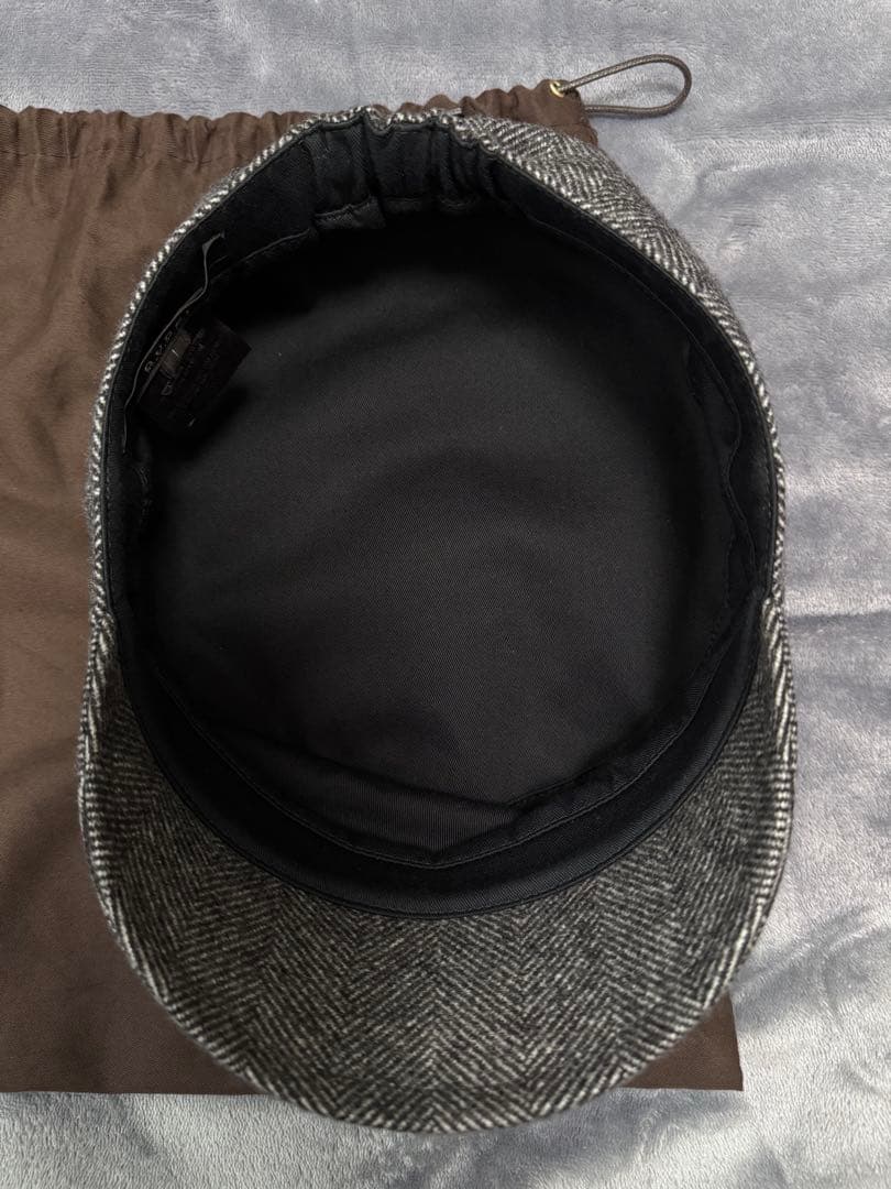 GUCCI ヘリンボーン カシミヤ ドライバーズキャップ キャスケット 新品同様