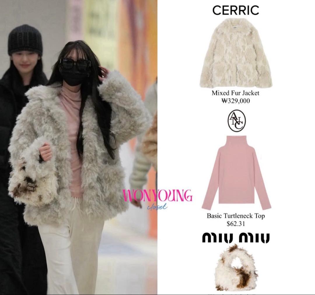CERRIC 25FW MIXED FUR JACKET アイボリー