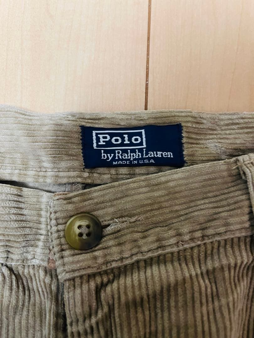 希少 80s 90s USA製 ラルフローレン 2タック コーデュロイパンツ