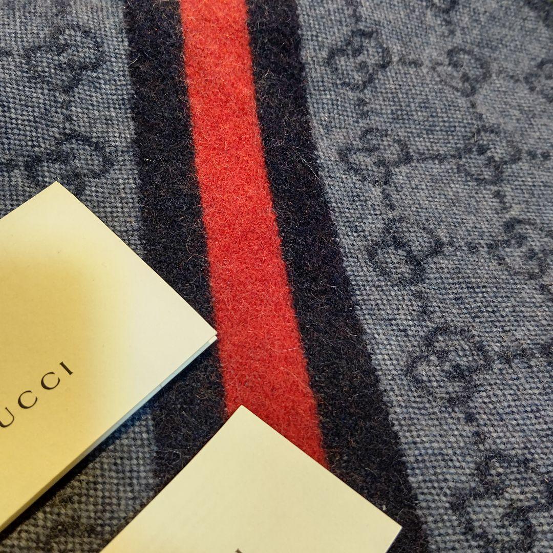 ❤新品箱袋付❤ GUCCI マフラー ストールショール スカーフ❤ネイビー❤