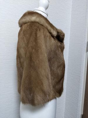 209　パステルミンク　毛皮　ボレロ　ケープ　コート　マント　ポンチョ　ショール