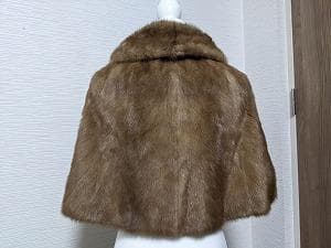 209　パステルミンク　毛皮　ボレロ　ケープ　コート　マント　ポンチョ　ショール