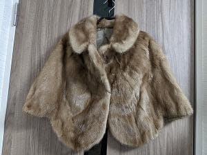 209　パステルミンク　毛皮　ボレロ　ケープ　コート　マント　ポンチョ　ショール