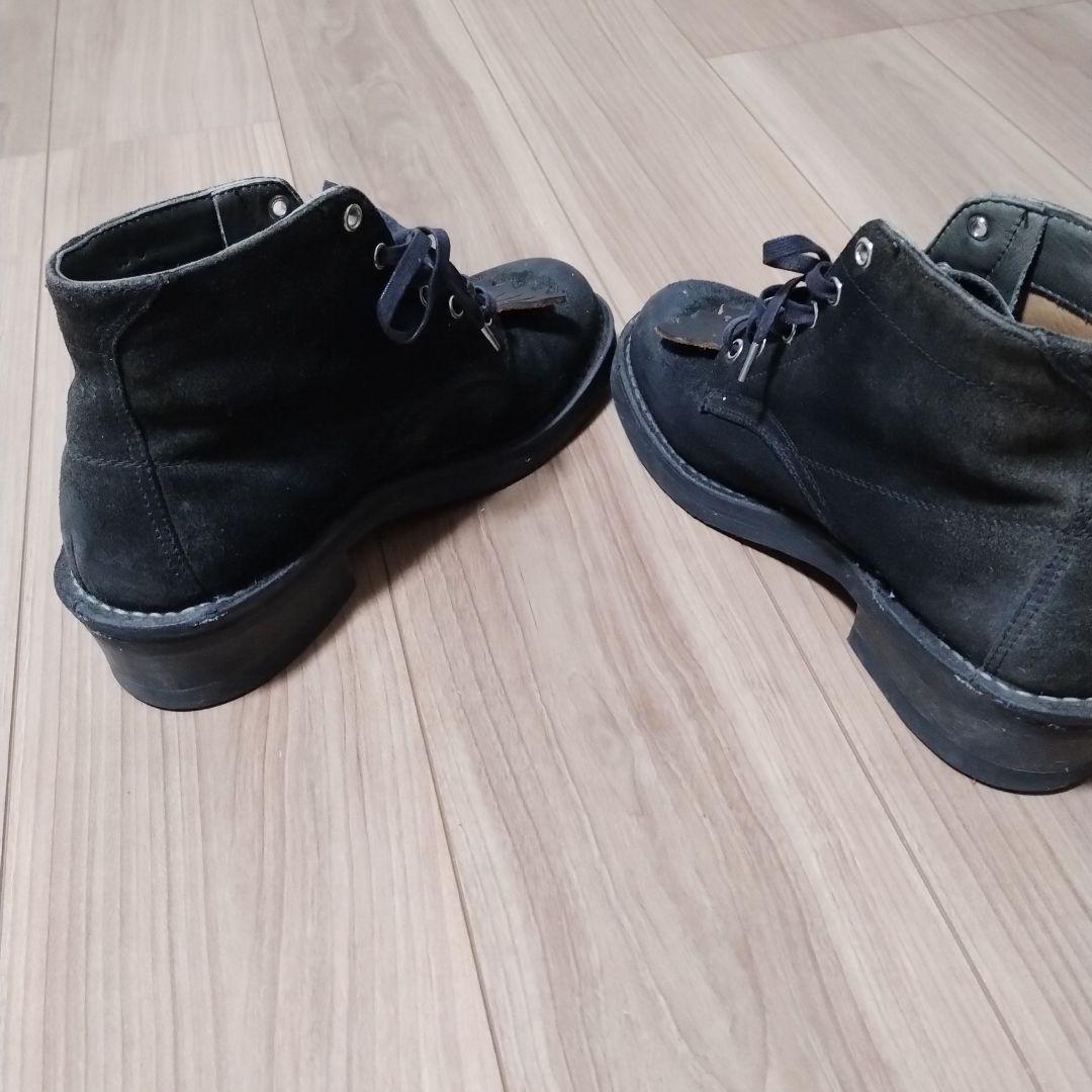 【BEAMS】フリンジ付ダークブラウンスエードワークブーツUS9