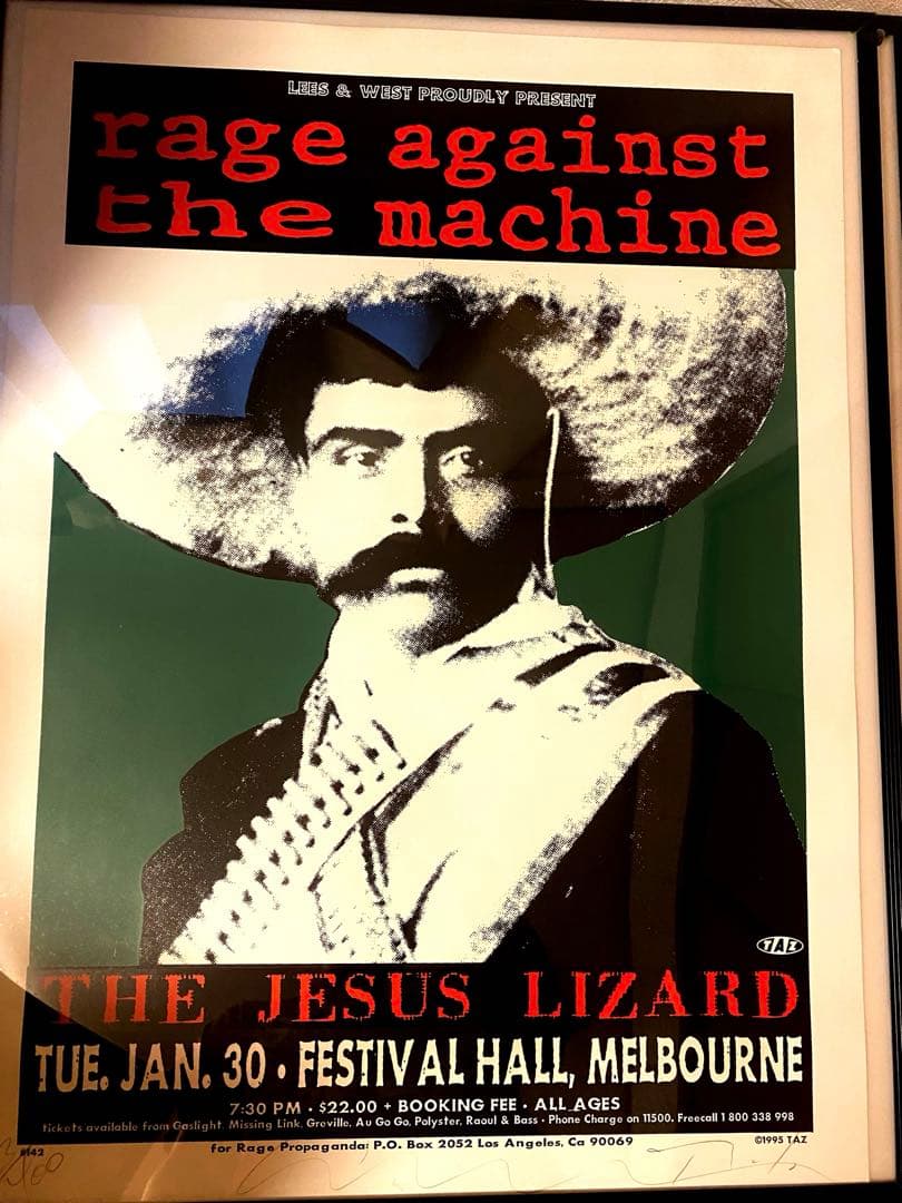 オ*ジ様 額付 RageAgainstTheMachine レイジ ポスター t