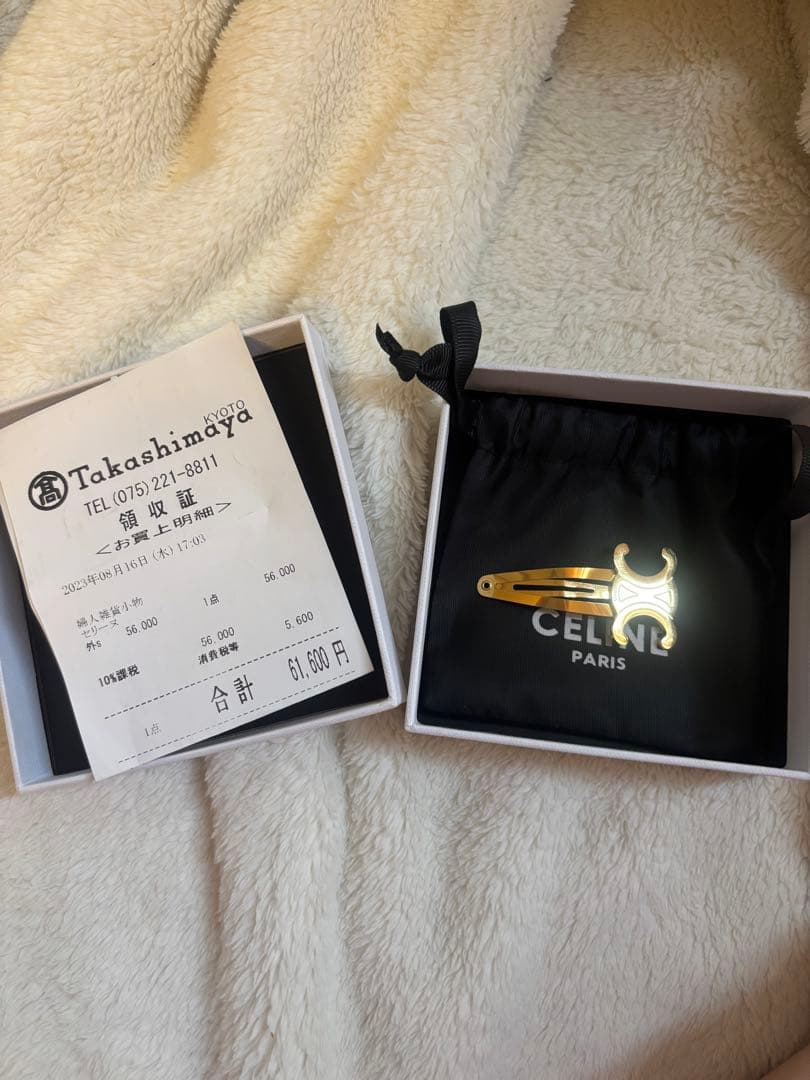 CELINE トリオンフ ヘアピン ゴールド