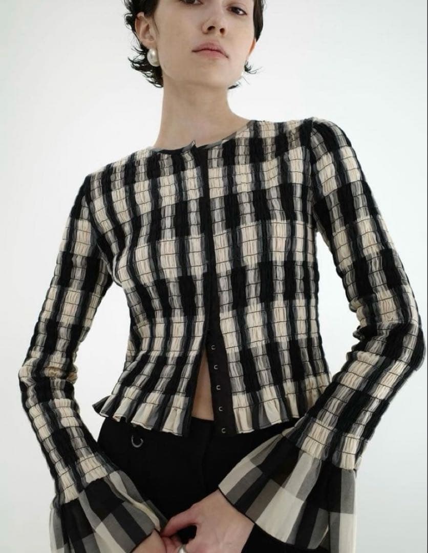 トップス CLANE SHIRRING DESIGN BLOUSE