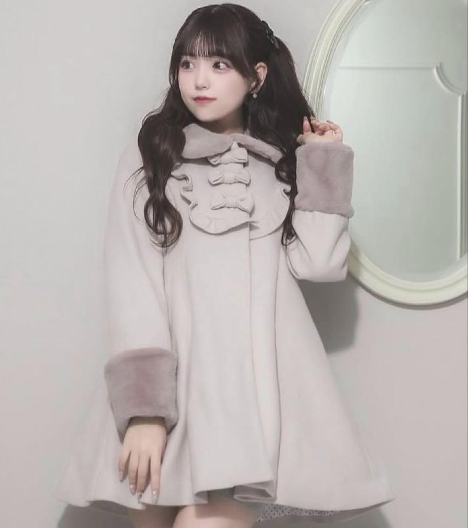 pium ヨークフリルリボンドーリーコート ピンク 完売品 再販なし