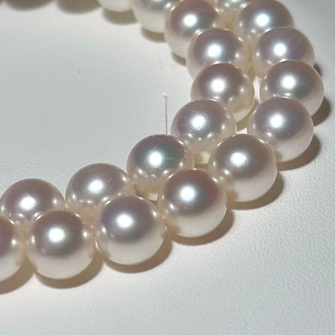 正規糸替◎ミキモト アコヤパール ネックレス K14WG 大珠　38cm 真珠