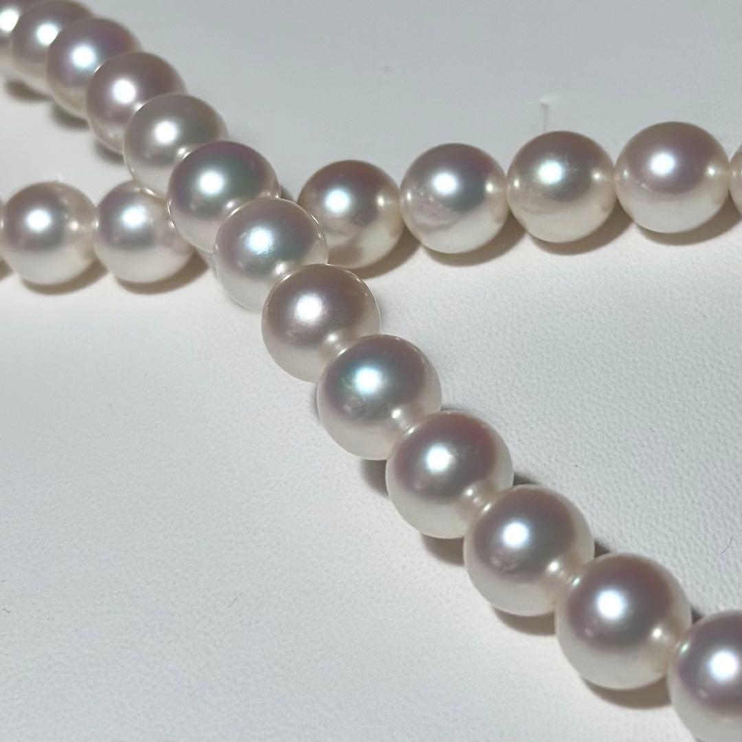 正規糸替◎ミキモト アコヤパール ネックレス K14WG 大珠　38cm 真珠