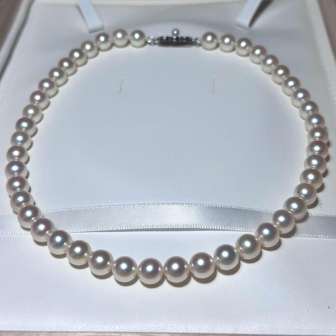 正規糸替◎ミキモト アコヤパール ネックレス K14WG 大珠　38cm 真珠