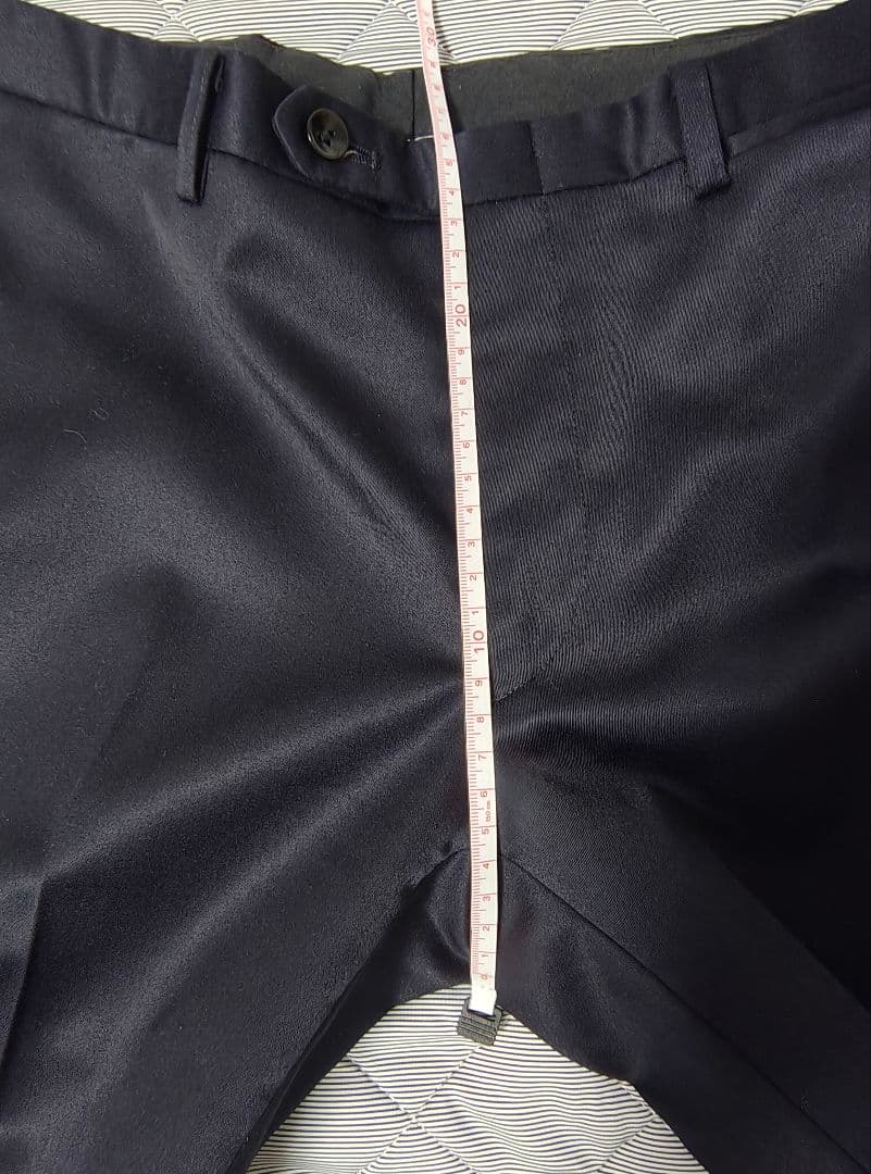 ネイビー シルク混3ピーススーツ シングルブレスト　結婚式やパーティーに