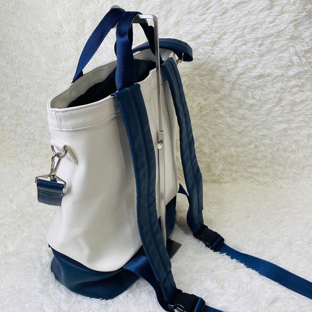 FIDRA フィドラ 3WAY トート リュック ショルダー 白ネイビー