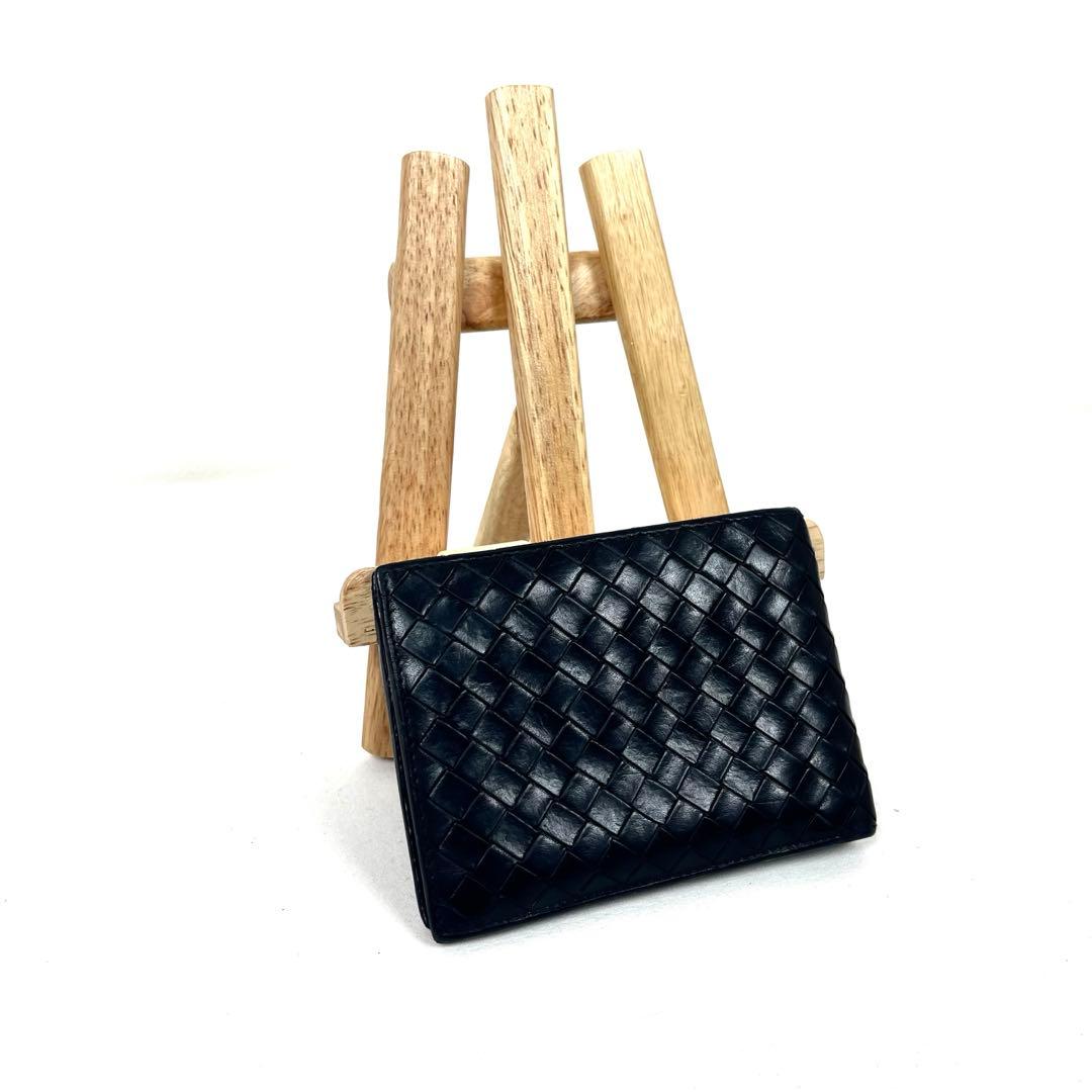 ボッテガヴェネタ　二つ折り財布　イントレチャート　コンパクト　スクエア　本革