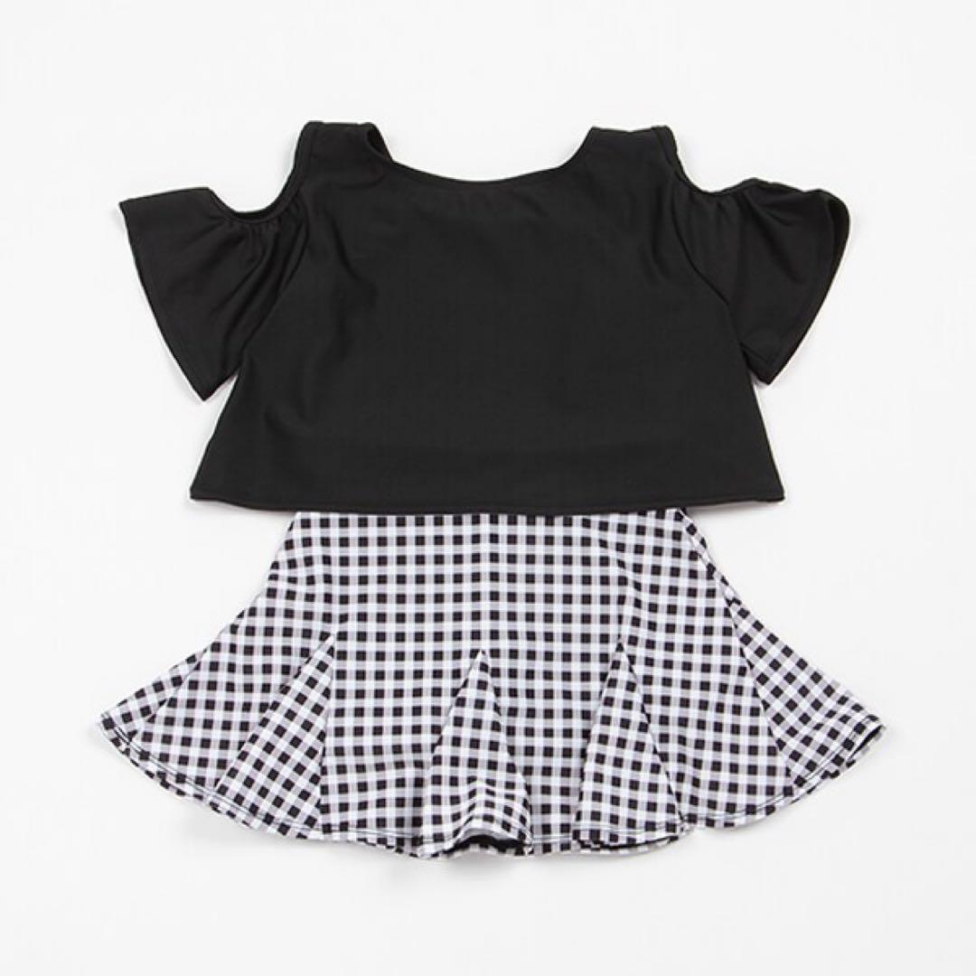 新品katespadeケイトスペードギンガムスイムウェアS110-120cm水着