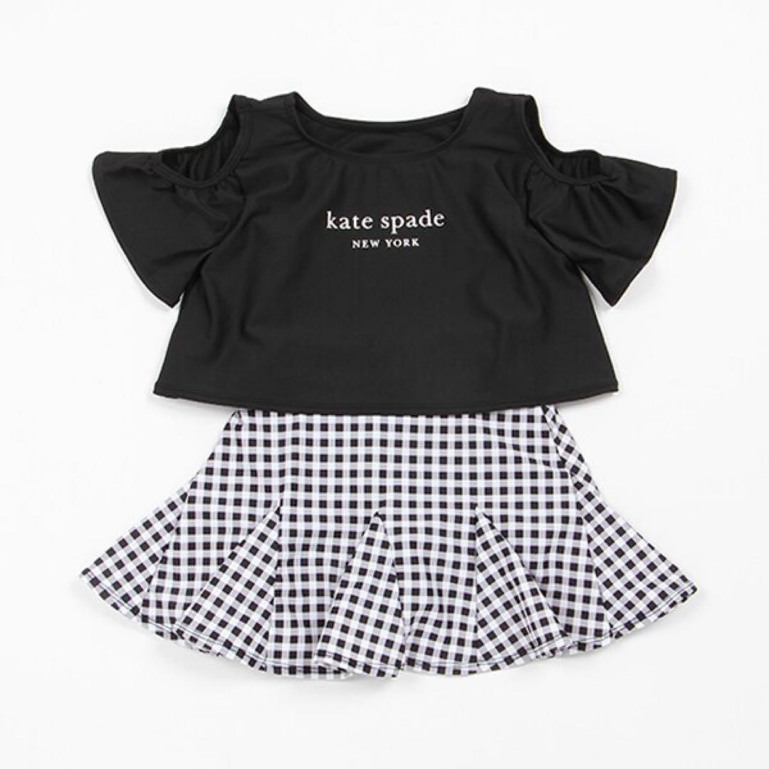 新品katespadeケイトスペードギンガムスイムウェアS110-120cm水着