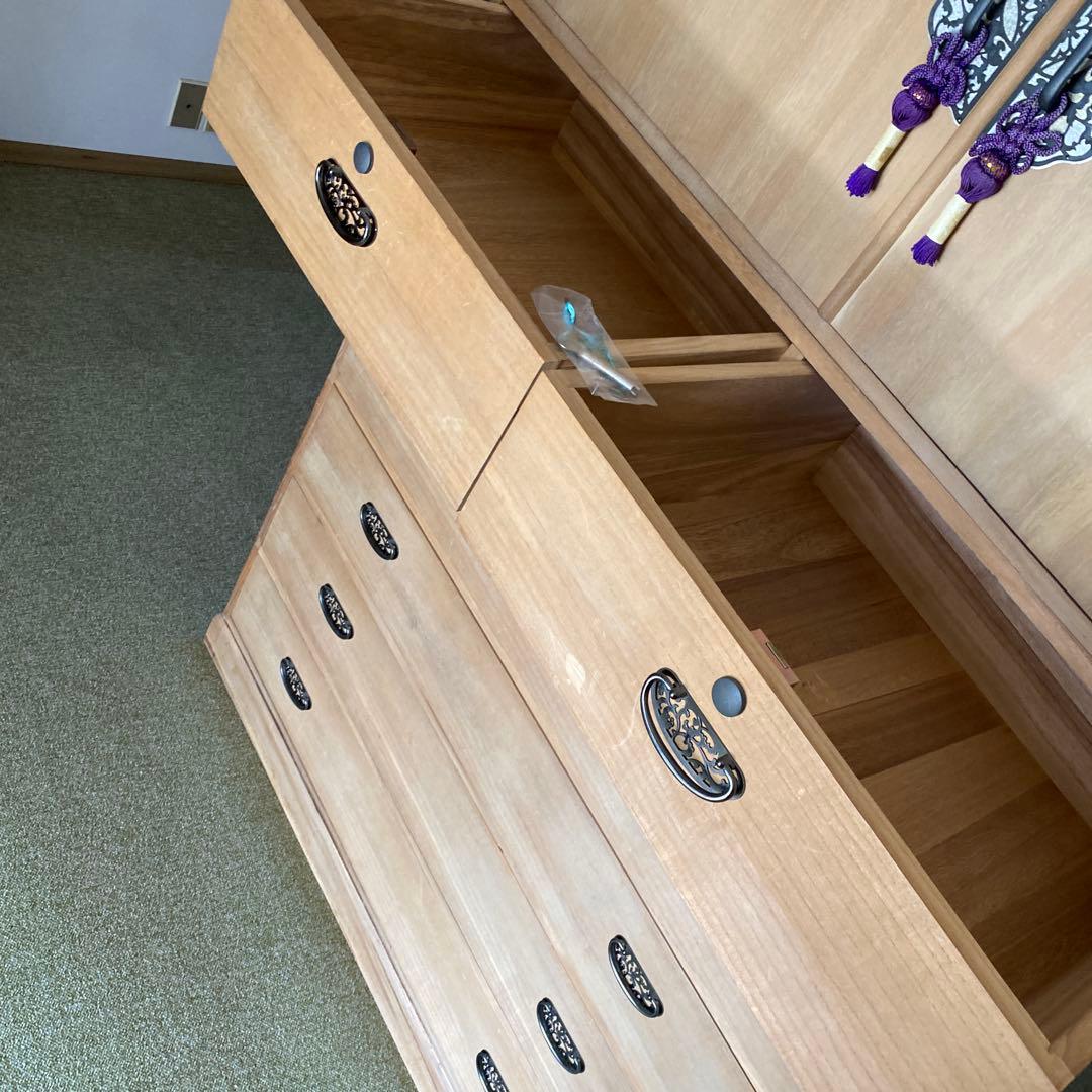 桐ダンス　桐箪笥　昭和　カバー付き　桐タンス