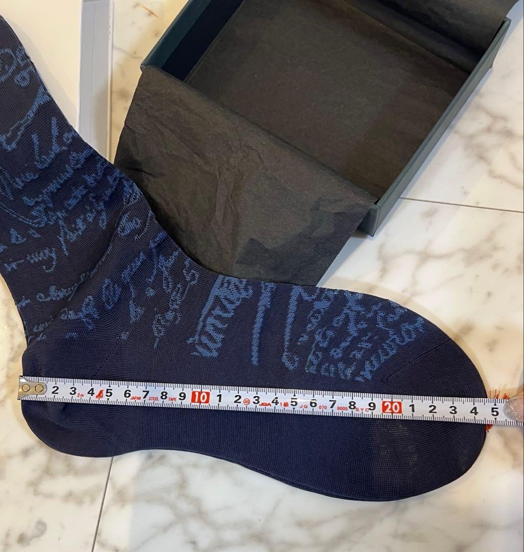 新品タグ付未使用⭐︎ベルルッティ カリグラフィー ソックス　コットン⭐︎ネイビー