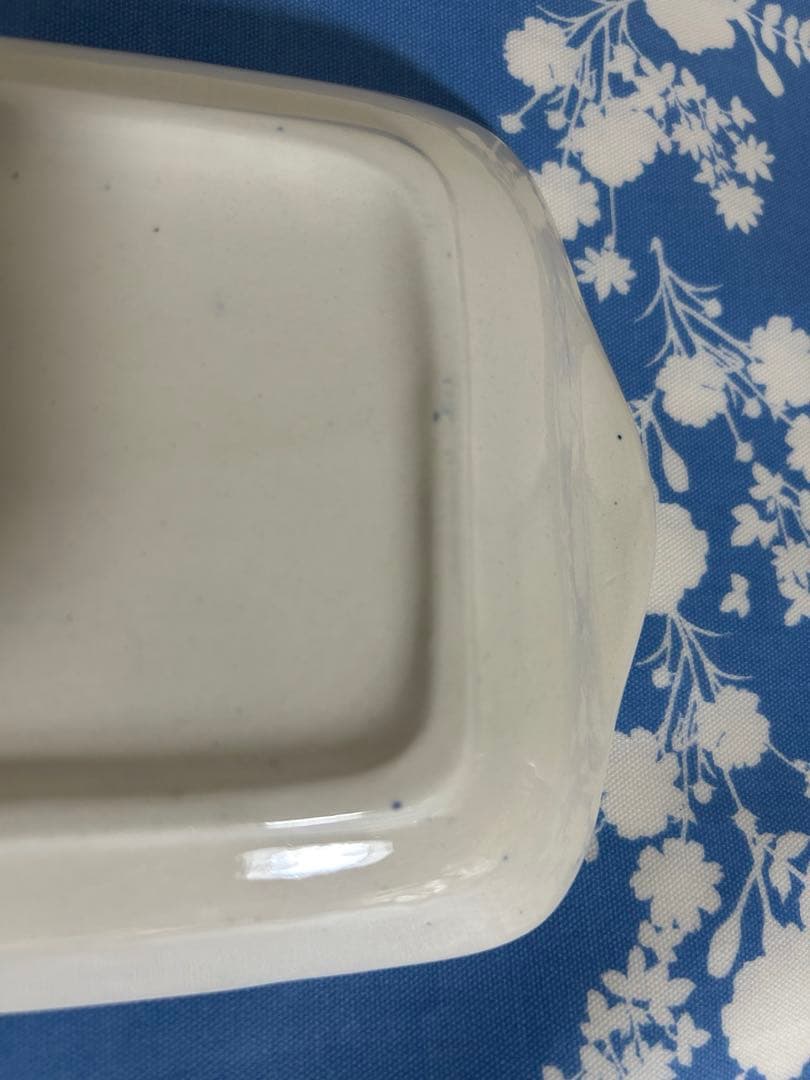 BURLEIGH 長方形皿 ネイビー花柄　ブルーCALICO ヴィンテージ