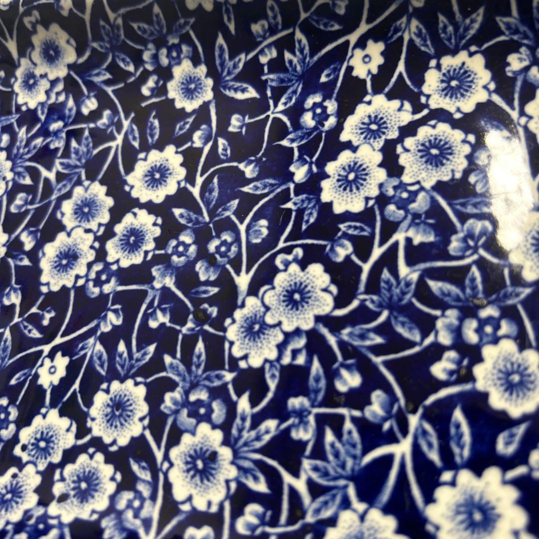 BURLEIGH 長方形皿 ネイビー花柄　ブルーCALICO ヴィンテージ