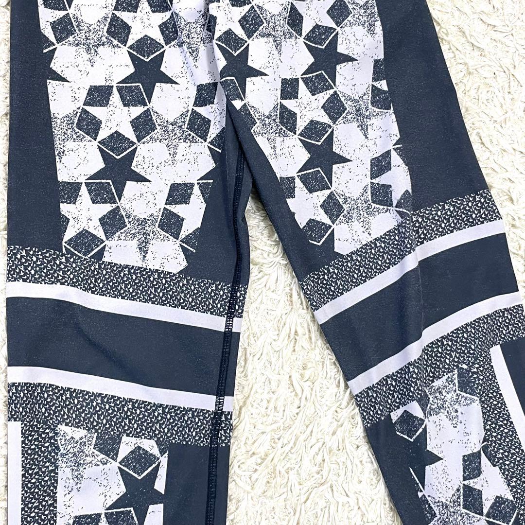 【美品】DIOR ロゴ スター 総柄 スパッツ パンツ ネイビー XS