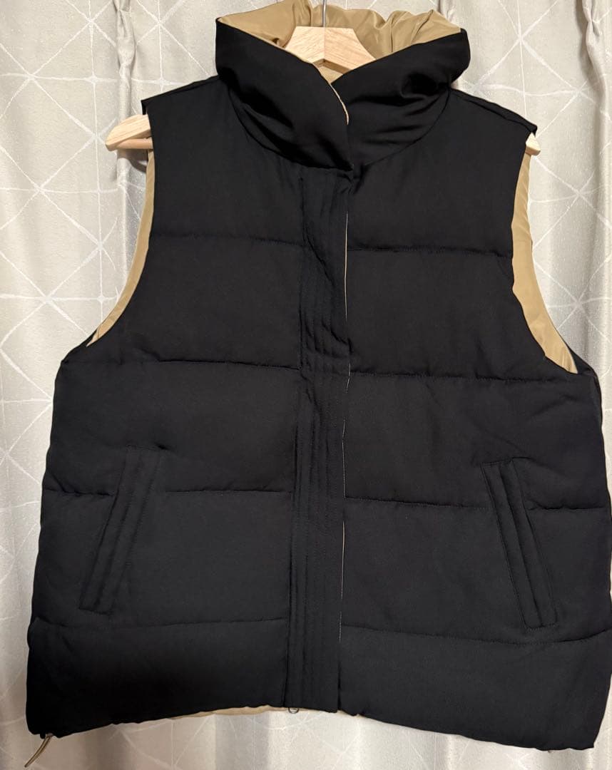 【新品未使用】BAYFLOW リバーシブルパファーベスト　ブラック×ベージュ M