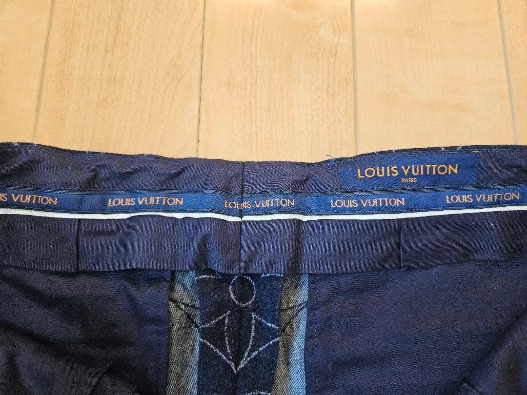 値下げ　ルイ・ヴィトン モノグラムフラワー 総柄スラックス パンツ ウール100