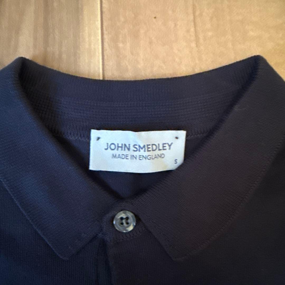 【美品】JOHN SMEDLEY 高級ニットポロシャツ(Sサイズ)